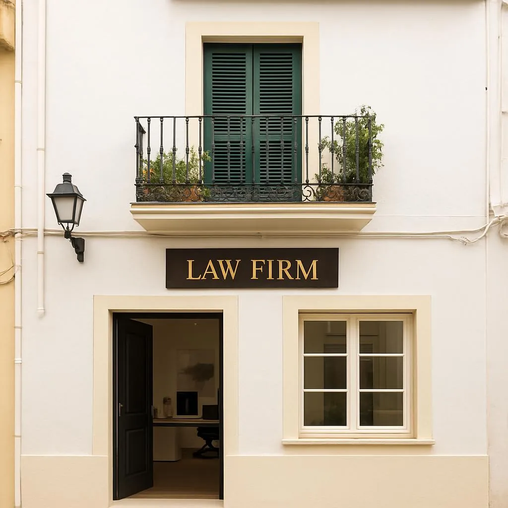 Despacho de abogados en un edificio blanco de estilo andaluz